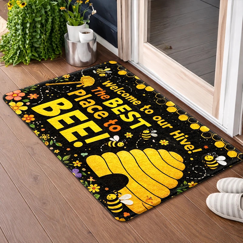 Home Office Rug - 1pc, 2pcs, 3pcs Honey Bee Hive