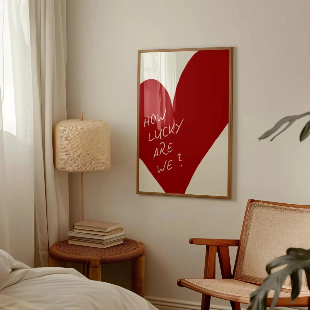 Home Office Inspiration - How Lucky Are We Pink Red