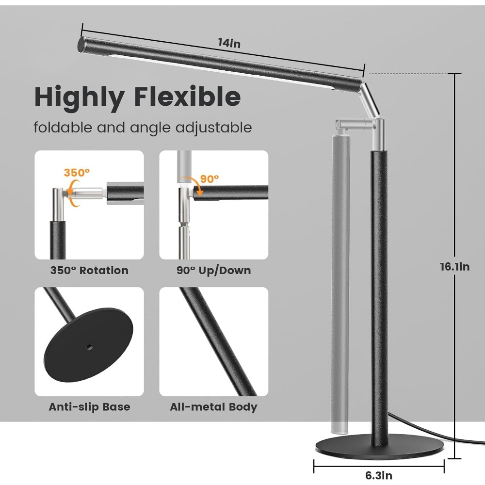 16 Inch Adjustable Metal LED D - огляд і ціна Desk Lamp Led