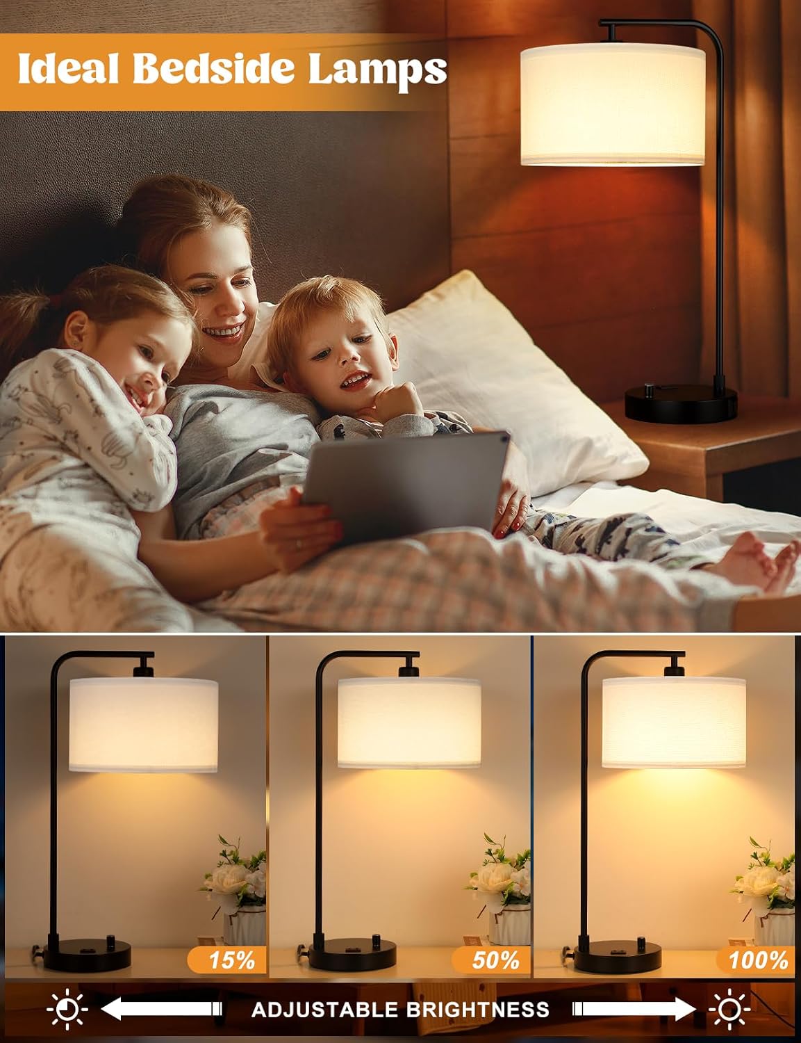 Side Table Lamp with USB Port  - огляд і ціна Desk Lamp Led