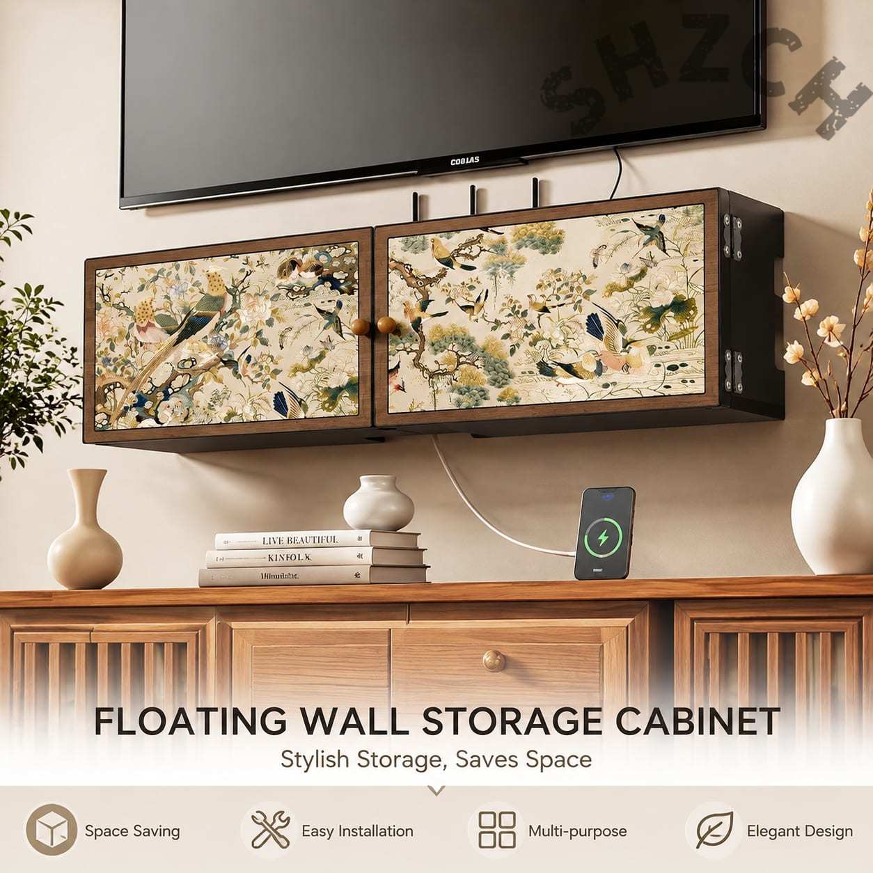 No-Drill Wall-Mount Router Org - огляд і ціна Home Office In Living Room