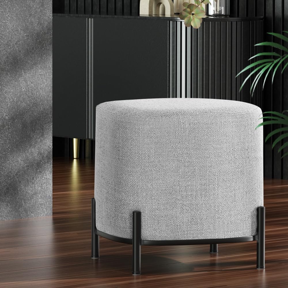 **/Ottoman, Round Footstool Lo - огляд і ціна Home Office In Living Room