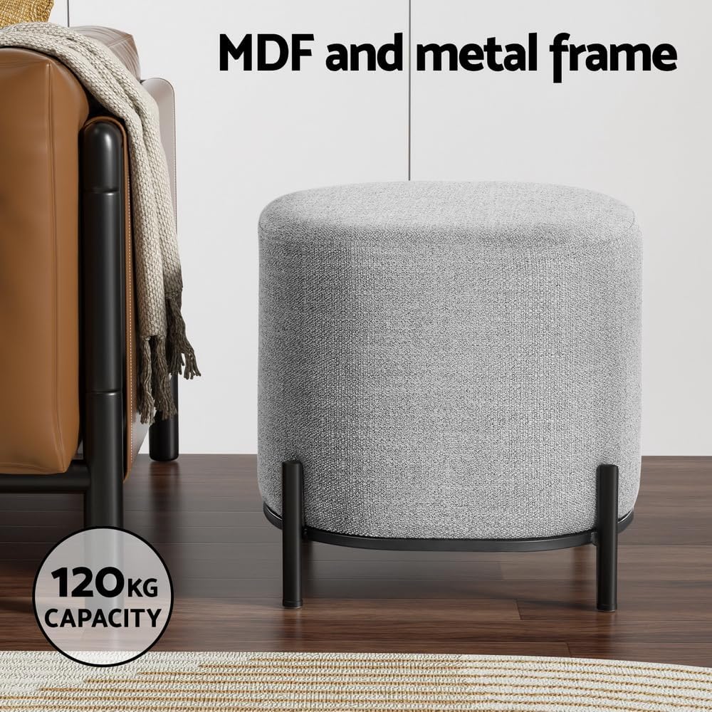 **/Ottoman, Round Footstool Lo - огляд і ціна Home Office In Living Room