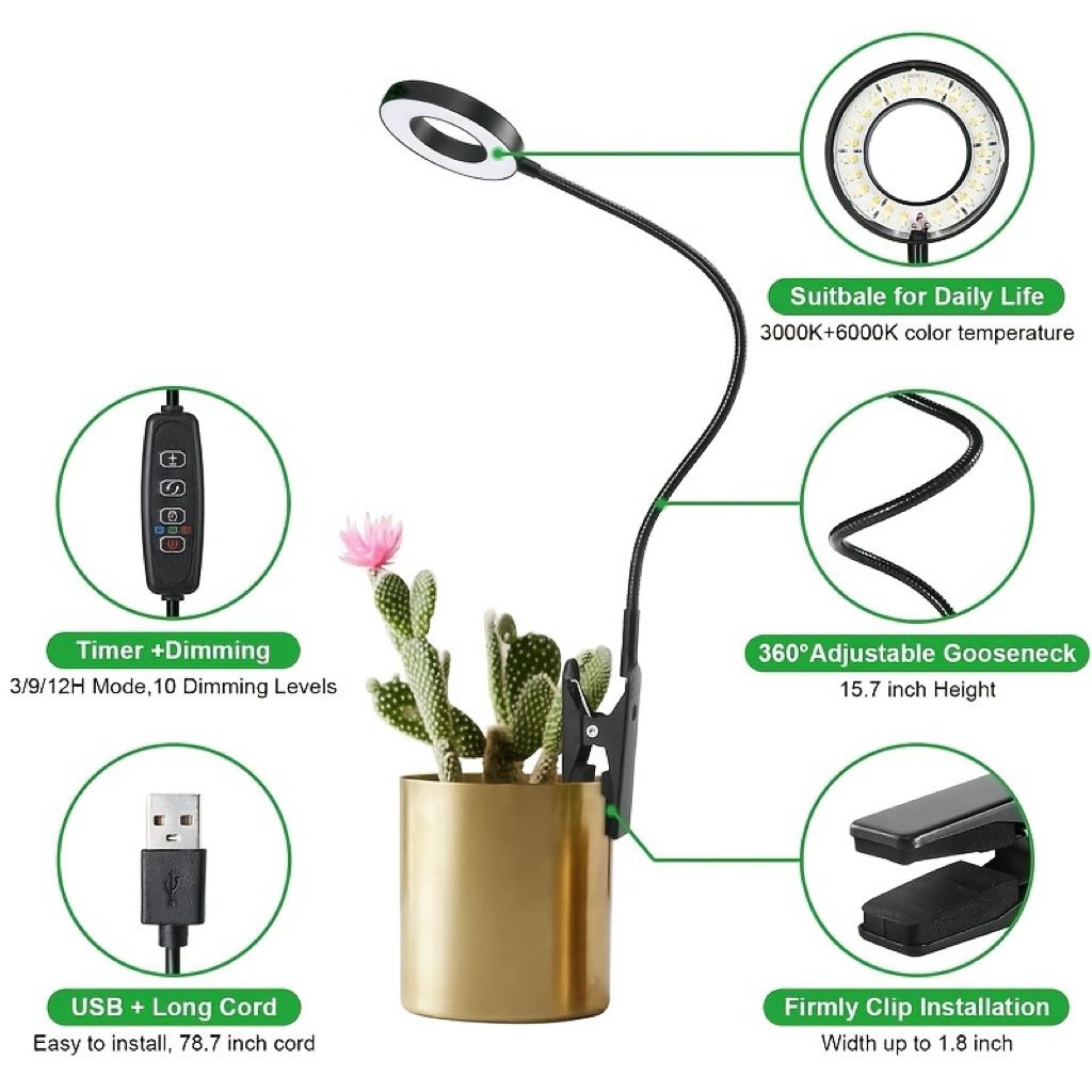 2-in-1 LED Grow Light & Readin - огляд і ціна Desk Lamp Led