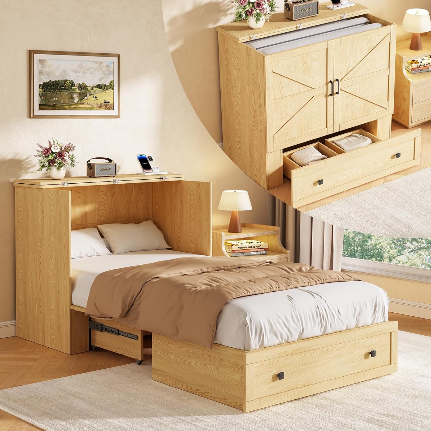 Space Saving Murphy Bed Chest  - огляд і ціна Home Office Guest Room