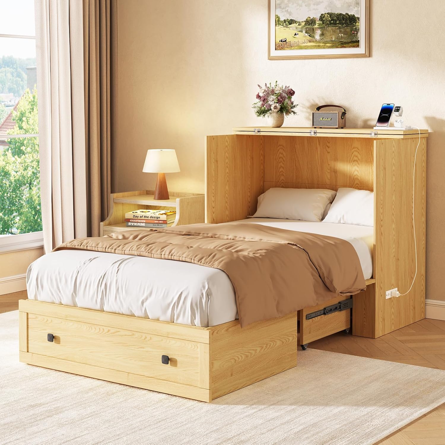 Space Saving Murphy Bed Chest  - огляд і ціна Home Office Guest Room