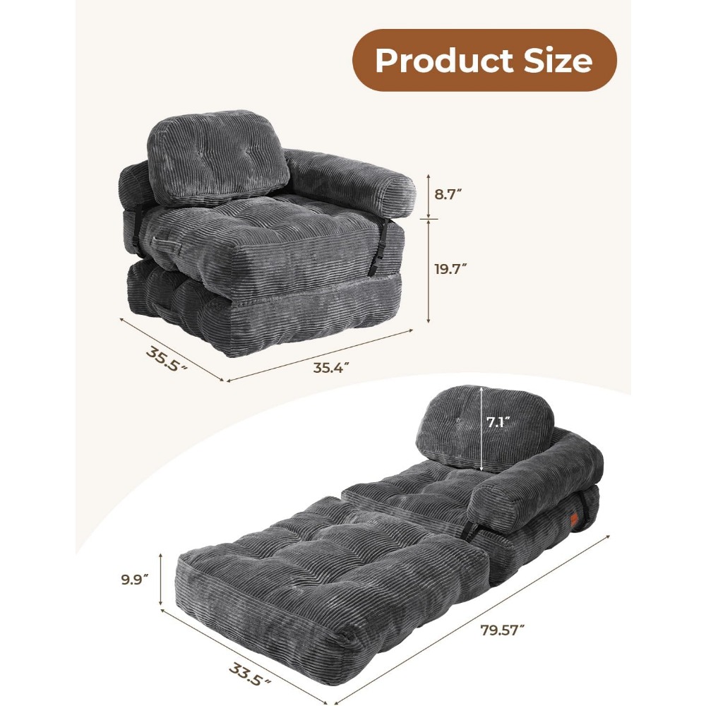 L-shaped Sofa Bed with Back Su - огляд і ціна Home Office Guest Room