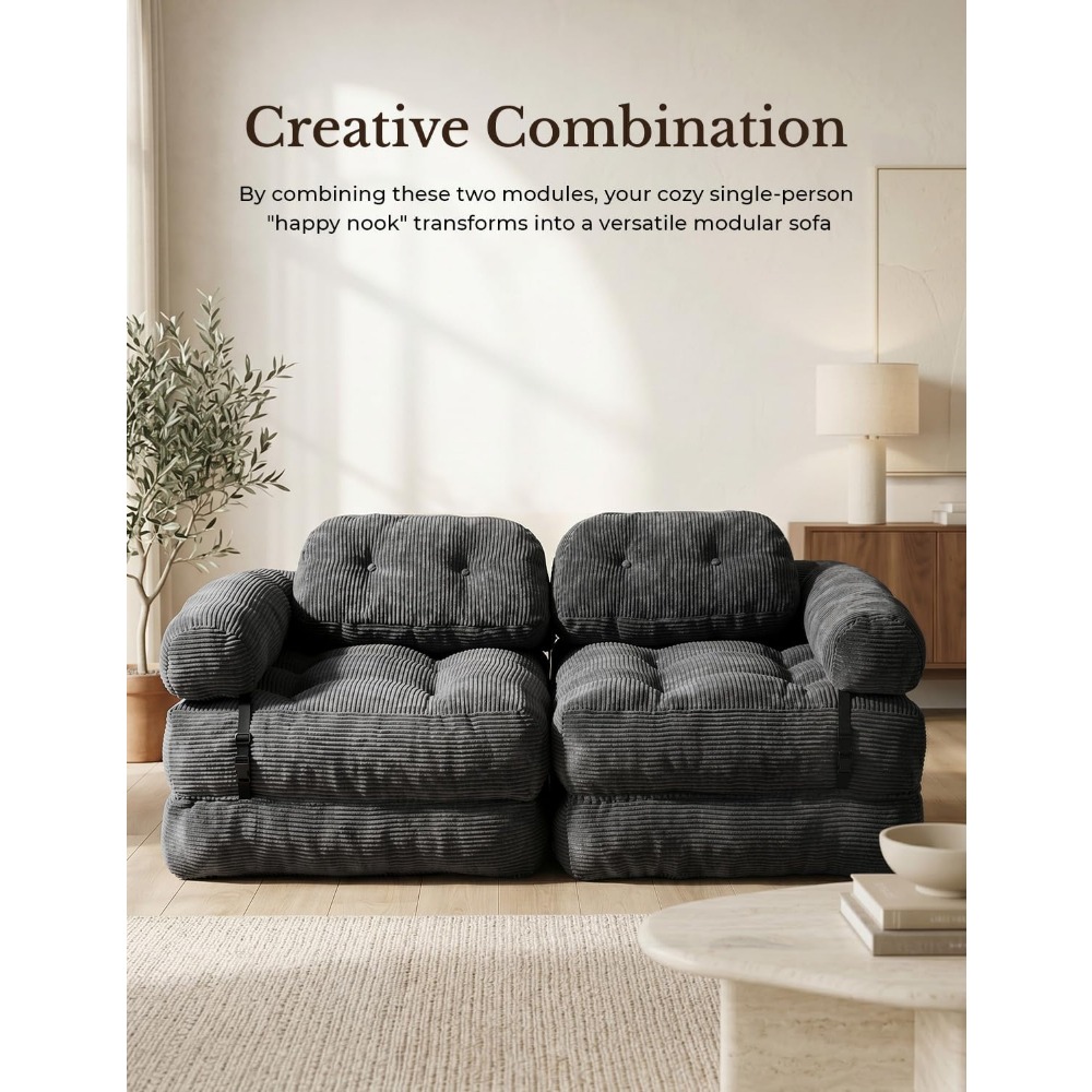 L-shaped Sofa Bed with Back Su - огляд і ціна Home Office Guest Room