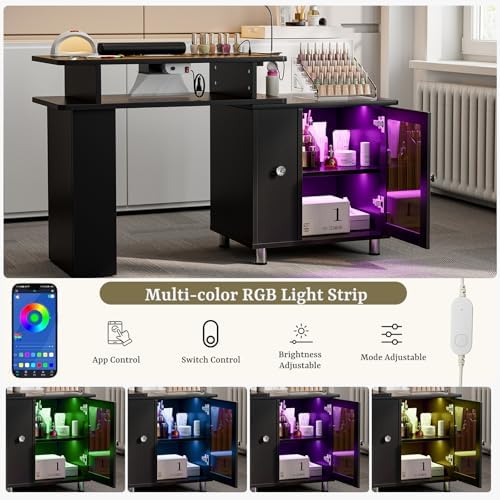 Manicure Table w/LED Light & L - огляд і ціна Desk Charging Station