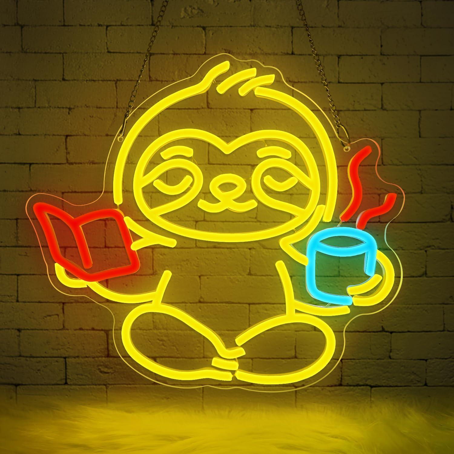 Sloth Neon Sign USB Dimmable L - огляд і ціна Home Office In Living Room