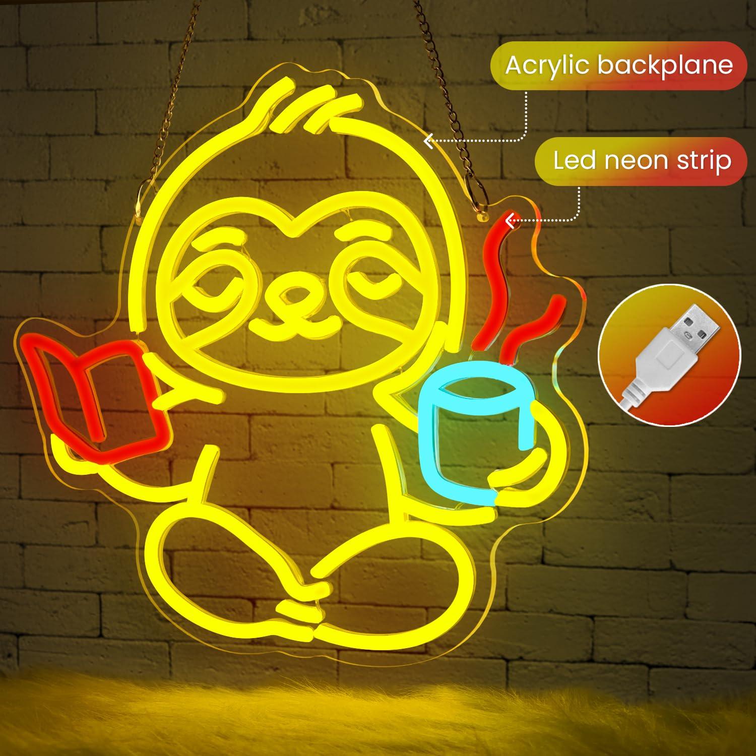 Sloth Neon Sign USB Dimmable L - огляд і ціна Home Office In Living Room