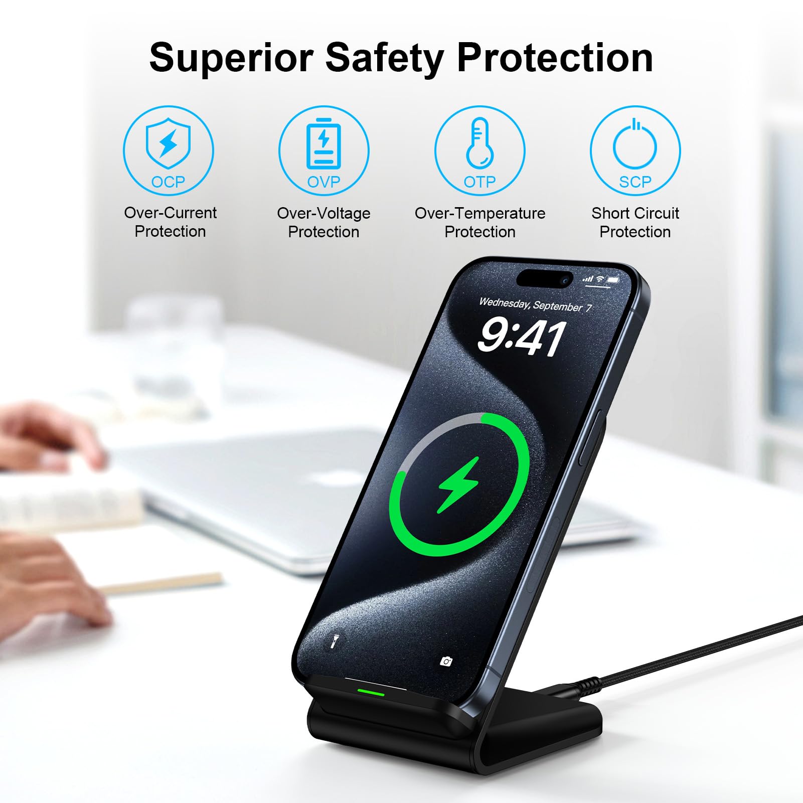 15W Wireless Charger Phone Hol - огляд і ціна Desk Charging Station