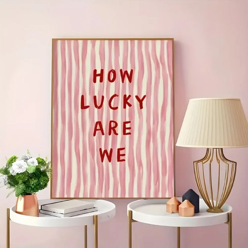 How Lucky Are We Pink Red Stri - огляд і ціна Home Office Inspiration