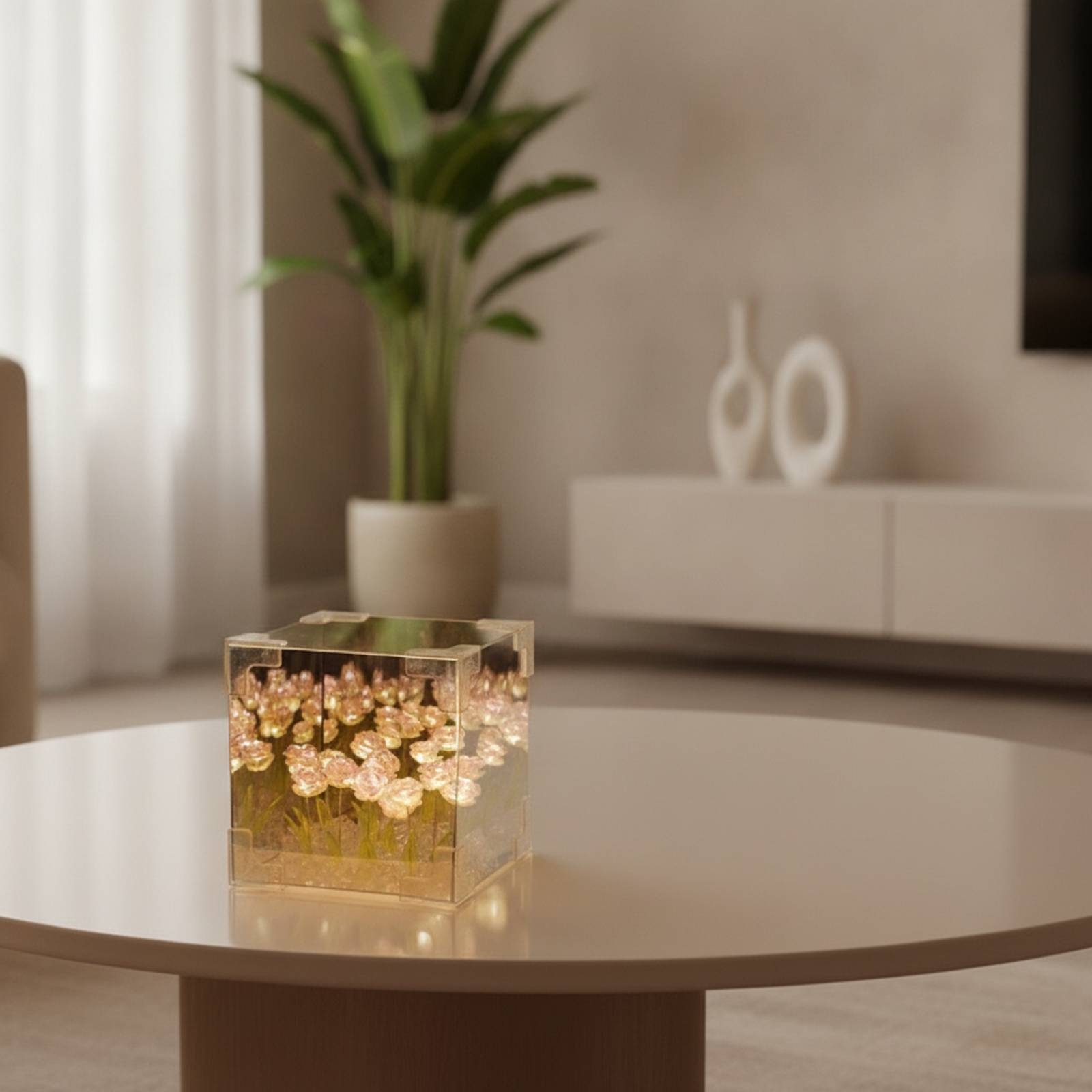 Rose Lamp with Acrylic Cube Fl - огляд і ціна Desk Lamp Led