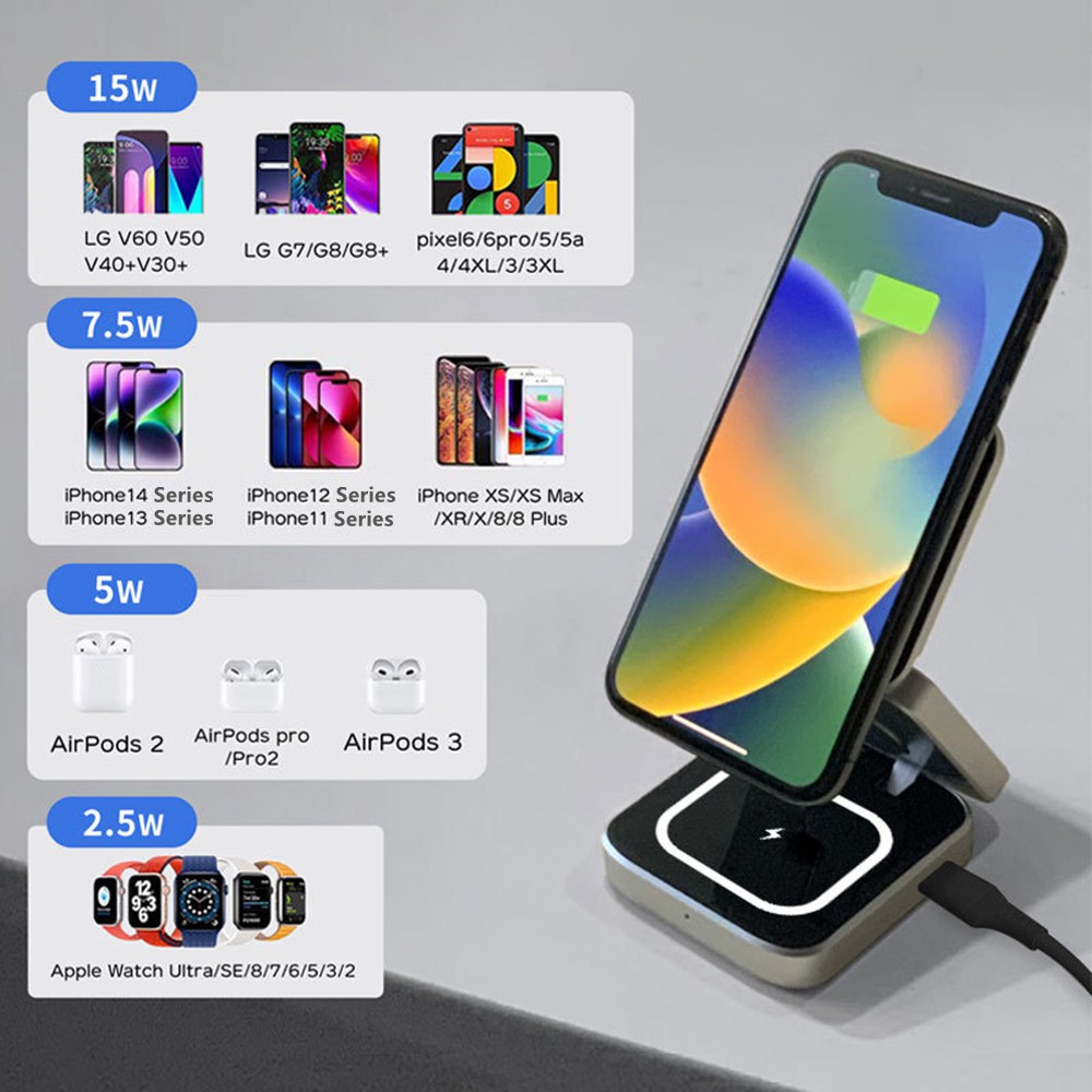 Foldable Magnetic Wireless Cha - огляд і ціна Desk Charging Station