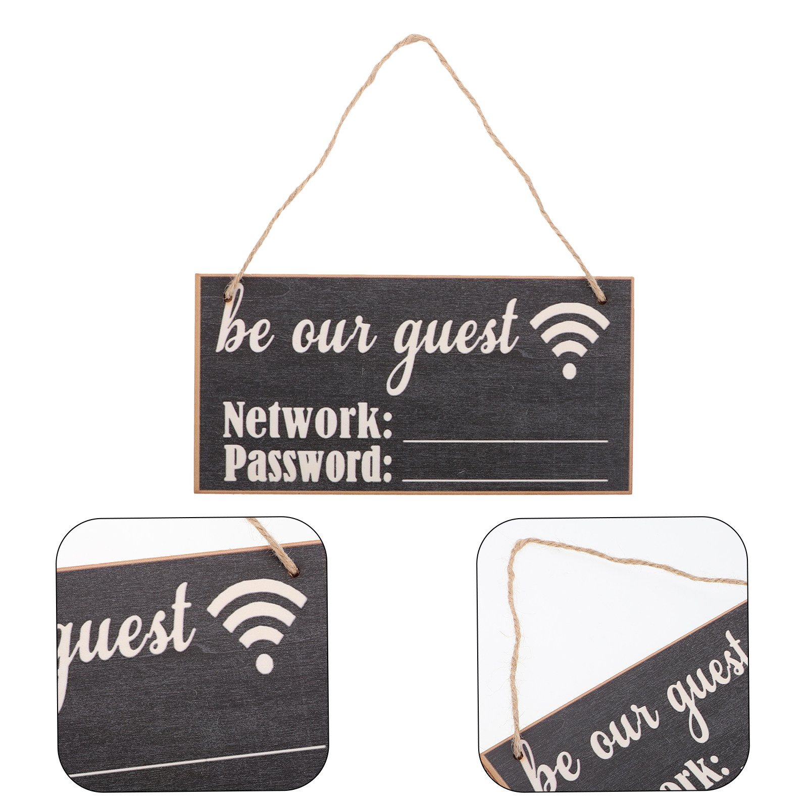 2Pcs Wooden WiFi Password Sign - огляд і ціна Home Office Guest Room