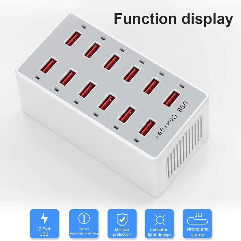 USB Charging Station 60W 12-Po - огляд і ціна Desk Charging Station