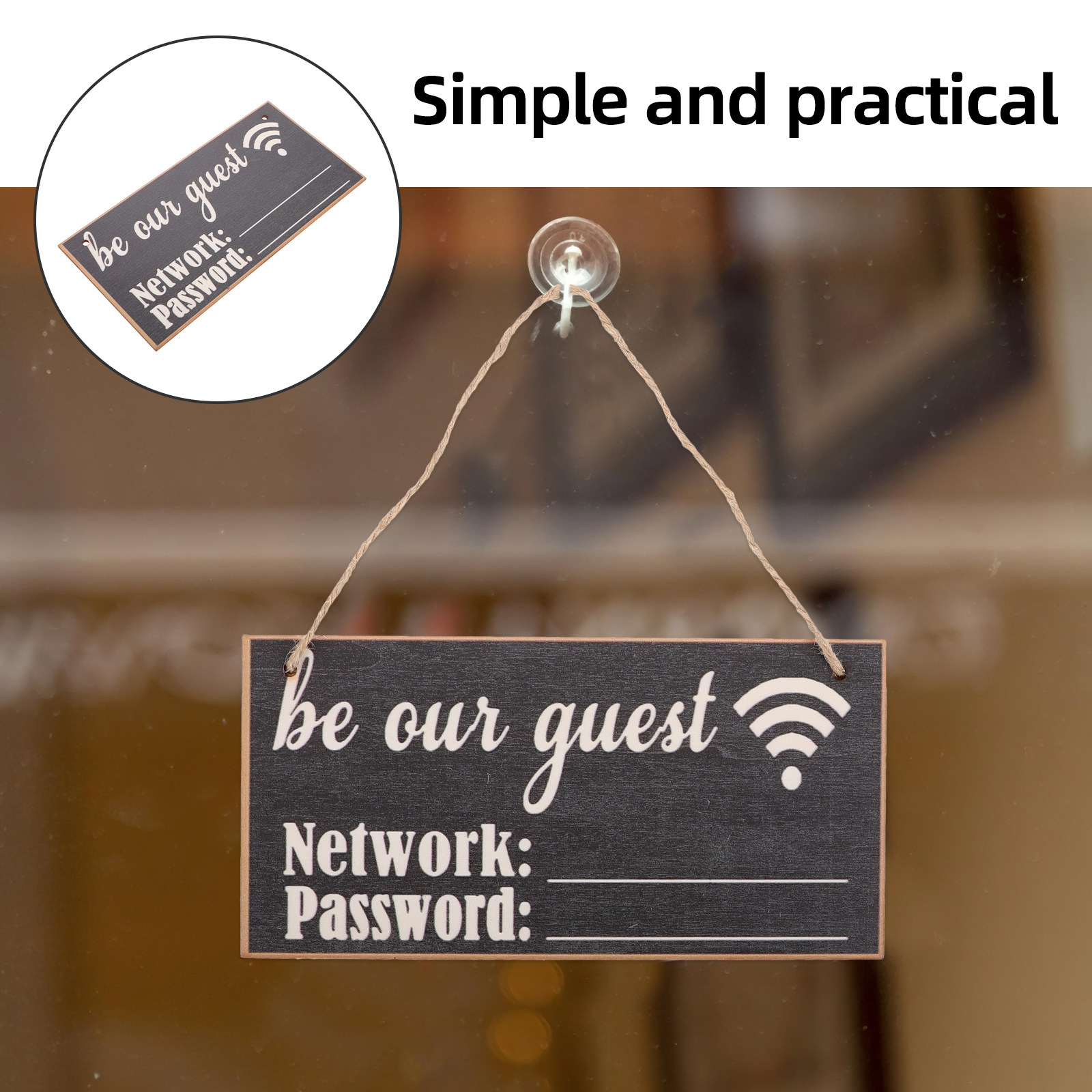 2Pcs Wooden WiFi Password Sign - огляд і ціна Home Office Guest Room