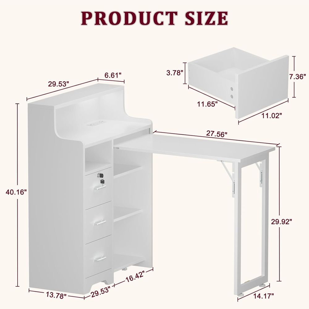 oldable Nail Desk or Nail Tech - огляд і ціна Desk Charging Station
